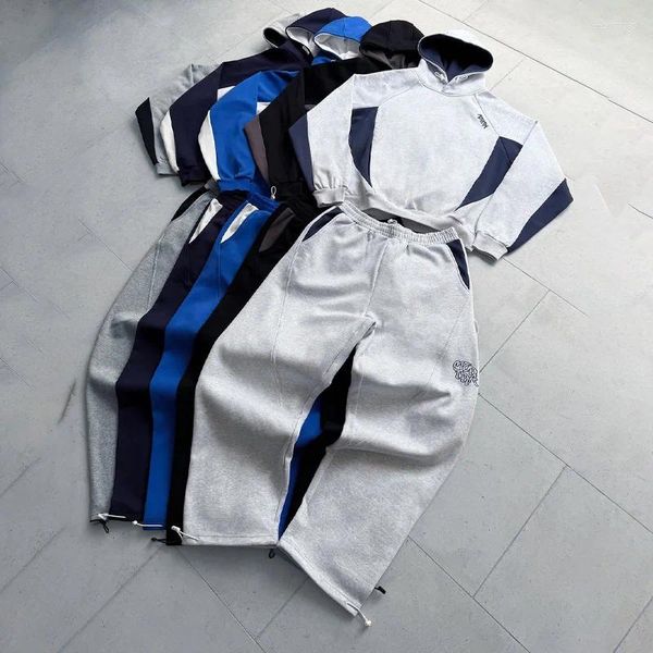

Men's Tracksuits Clothing Oversize High Street Cotton Splicing Unisex Sweatshirt Top Classic Hip Hop Embroidery Casual Pants Streetwear, Just pants