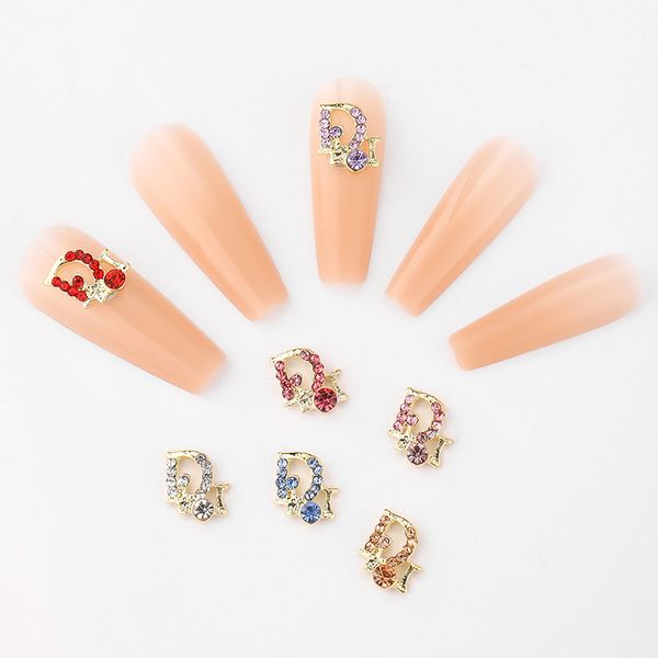 

Handcrafted Nail Stickers European American INS-Style 3D Sparkly Rhinestone Letter Nail Art Accessories for DIY, INS Bestseller