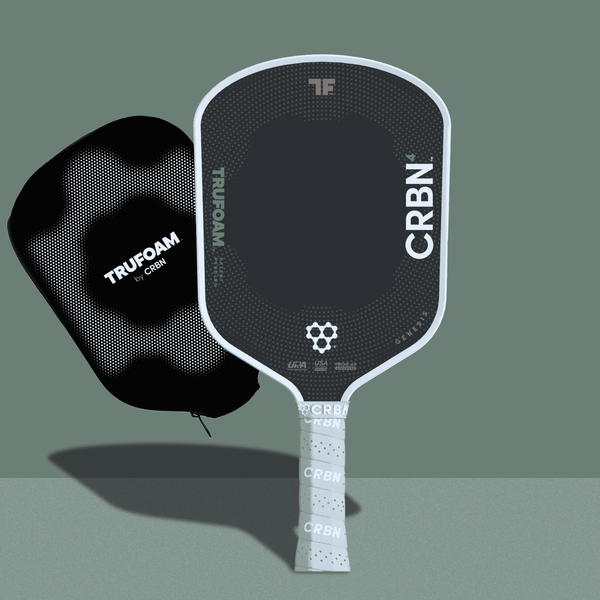 

CRBN 4 TruFoam Genesis pickleball paddle professional competitive hybrid T700 carbon fiber full foam core shock absorption AeroCurve UPA-A certified new product