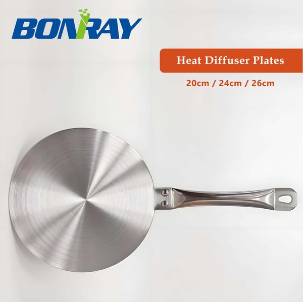Stainless Steel Heat Diffuser Plates: Durable Cooking Aid with Non-Slip Design Available in Sizes 20cm, 24cm, 26cm