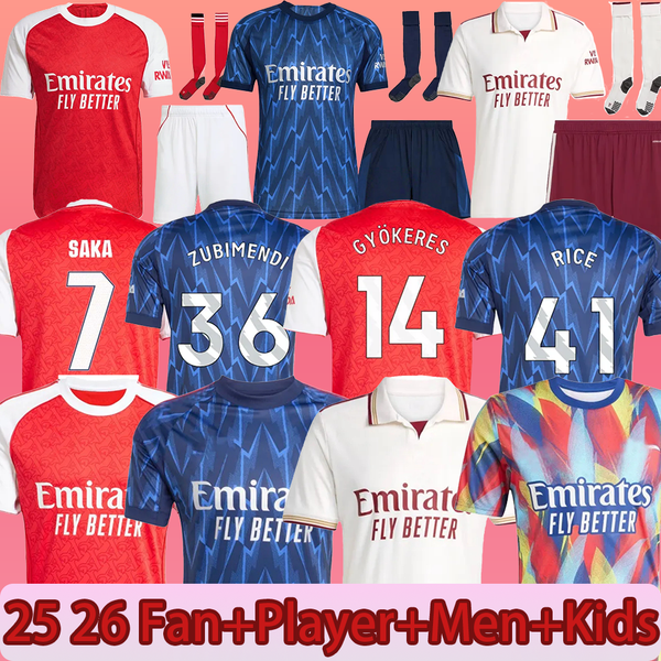 

25 26 SAKA Soccer Jerseys ODEGAARD RICE HAVERTZ NWANERI MARTINELLI Calafiori NKETIAH SALIBA TROSSARD JESUS Football Shirt Kids Child Training Kit uniform shirts 01, Brown