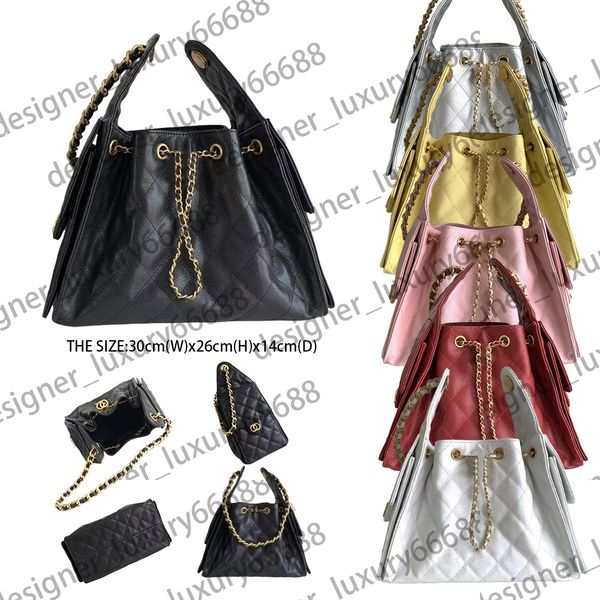 

Mirror Quality Caviar Calfskin HoBo Chain Sling Bag Black Women Single Shoulder Crossbody Bags Mini Earphone Pocket Real Leather Designer Handbags 12 colors, #15-sheepskin-34cm*26cm
