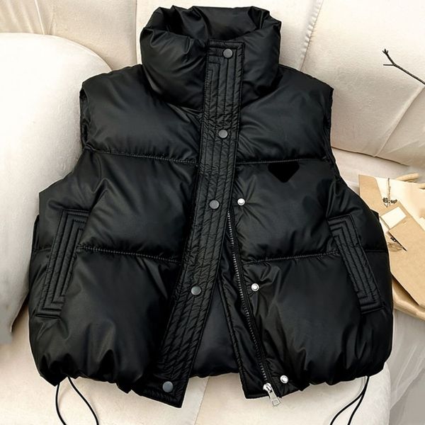 

Designer Womens Vests Down Cotton Vests Jackets Short Vest Zipper Outwear Windbreaker Pocket Lady Warm Coats Clothes, Brown