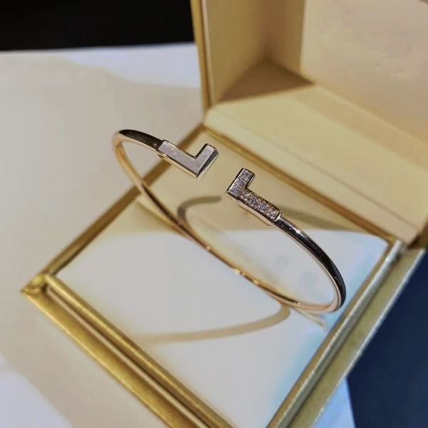 

Designer T-shaped Bracelet High-quality Multiple Options Available double T bracelet opening full of diamonds star with bracelets