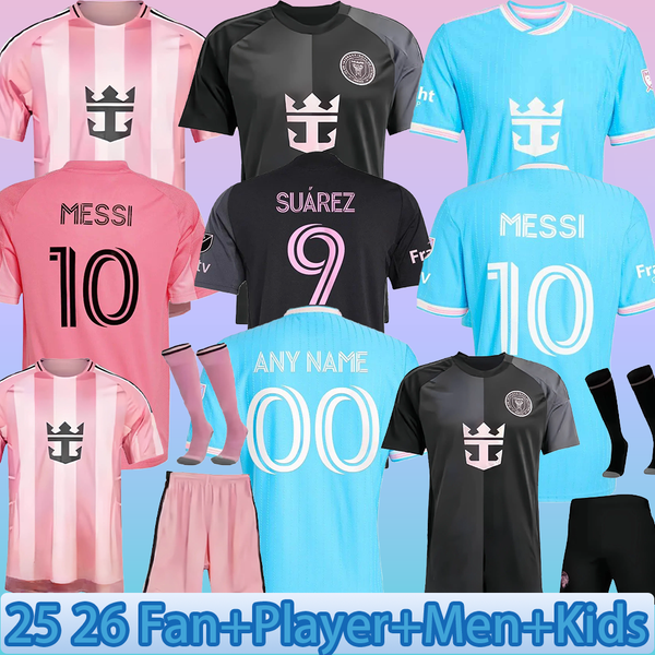 

2025 2026 SUAREZ ANY NAME Soccer Jerseys Men's InterS MessiS Miami CF Lionel Fans Men Kids Inters Miamis FC Shirts maimi 24 Football Jersey shirt Kit Free shipping S-4XL, Fans 25-26 home+patch