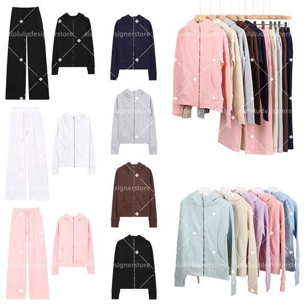 

2 piece set Yoga gold zipper Gym Clothing Outfits Pant Women Full Zip Sportswear Workout Track Sweatshirt Running Coat with Pockets Outdoor jacket hoodie, Gold zipper style 4