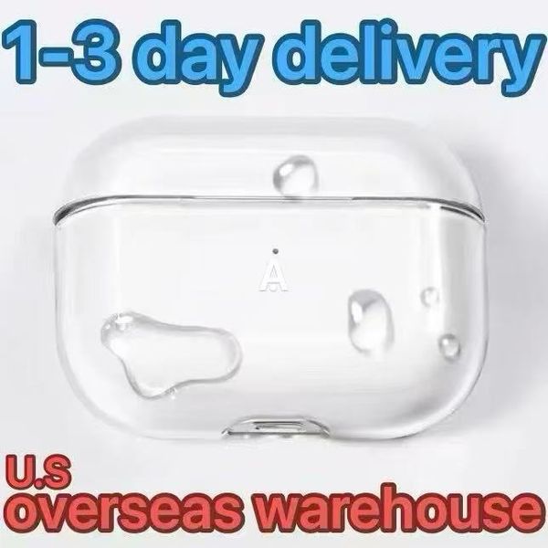 

USA Stock For Apple Airpods Pro 2 Generation pro 2 airpod 4 Headphone Accessories Solid TPU Silicone Protective Earphone Wireless pa Charging air Shockproof Case