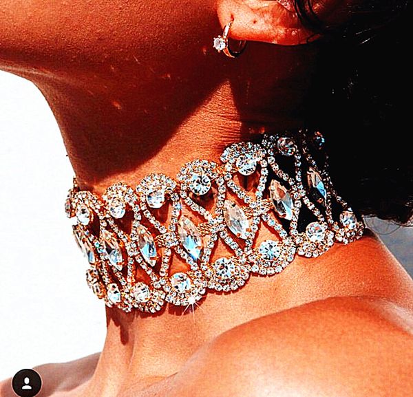 

Best Selling Jewelry: Hot Selling Short Diamond Embedded Choker, European American Fashion Trend Necklace for Cross Border Sales