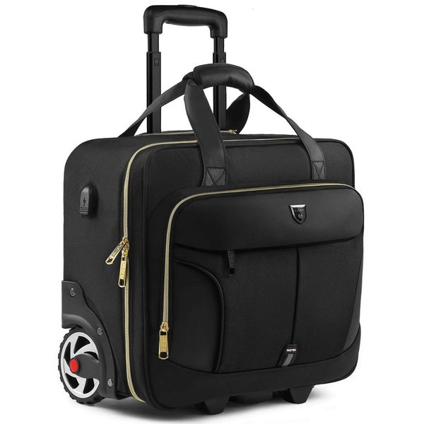 18 Inch Rolling Briefcase Large Capacity Laptop Case Briefcase Wheeled Luggage Bag Suitable For Business Travel Work Waterproof Z250905