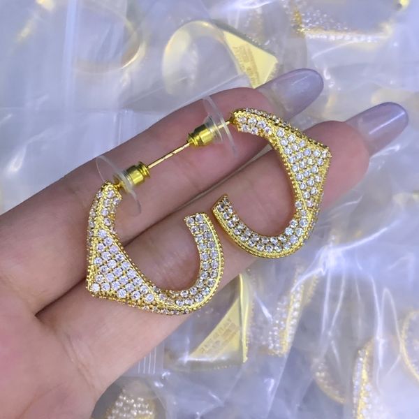

Women Letter Stud18K Gold Plated Luxury Designer Earings Geometric Fashion Wedding Party Jewelry Earrings