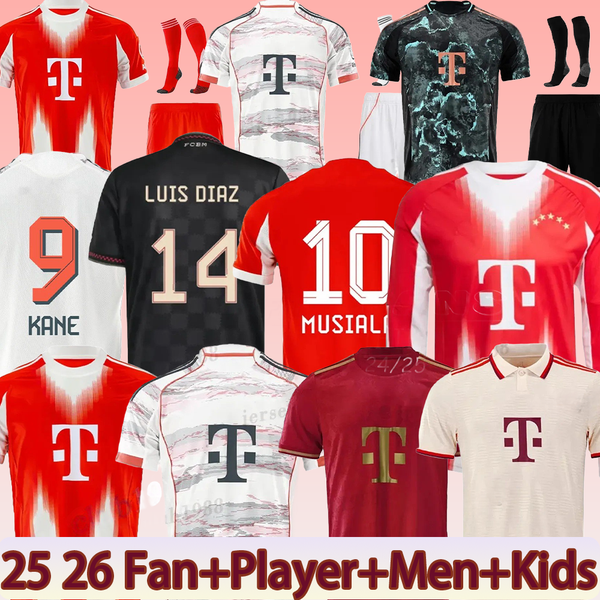 

2024 2025 2026 KANE soccer jerseys GRAVENBERCH SANE DE LIGT MULLER DAVIES KIMMICH long sleeve football shirts Men Kids kit COMAN 25 26 bAYErnS MuNICh uniform, Brown