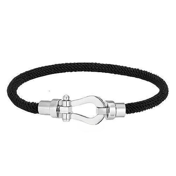 

High Quality Chain Gold-Plated Horseshoe Iron Bracelet Diamond-encrusted Bracelet Horseshoe Buckle Couple's Style for Both Men and Women Exquisite Bracelet