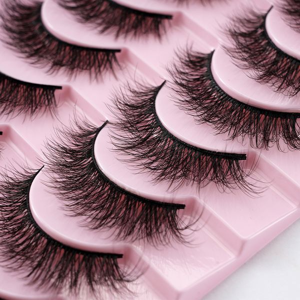 

Thick Natural False Eyelashes Wispy Fluffy Faux Mink Lashes Full Strip Handmade Reusable Multi-layer 3D Eyelash Extensions Makeup Accessory for Women