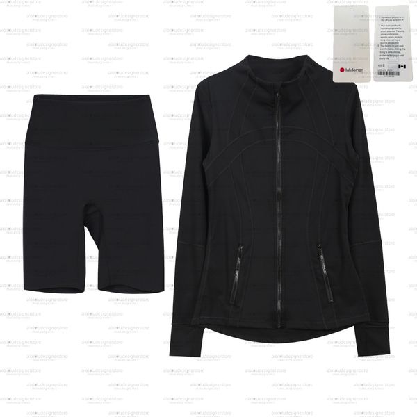 

Women's Yoga long sleeves Jacket Outfit Solid Color Nude Sports Shaping Waist Fitness Jogging Sportswear For Lady 9745, Shorts style 3