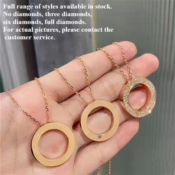 

Classic Round Pendant Necklace for Ladies Classic Circular Pendant Designer Diamond Pendant Necklace Gold Silver Rose Gold Variety of Options