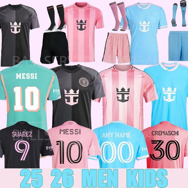 

2025 2026 SUAREZ ANY NAME Soccer Jerseys Men's InterS MessiS Miami CF Lionel Fans Men Kids Inters Miamis FC Shirts maimi 24 Football Jersey shirt Kit Free shipping S-4XL, Red