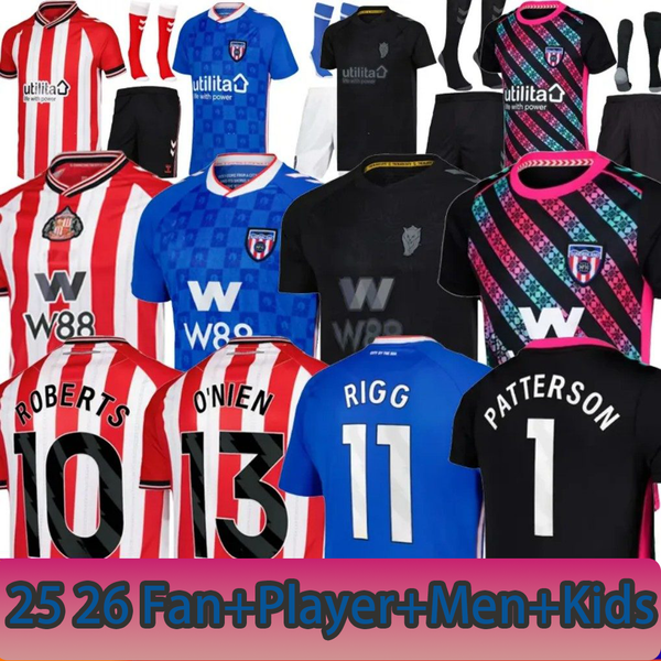 

25 26 sunderland Soccer JerseyS Home away third 2025 2026 RED BLACK KIDS s STEWART SIMMS ROBERTS AMAD CLARKE Diarra 19 EMBLETON E NIEN Football Shirt SEWS PROMOTED, Gold