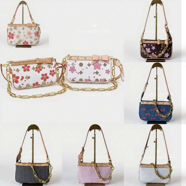 

Designer Women Bag Cherry Bags Denim Totes Handbag Purse Messenger Chain purses ladies handbags, A8