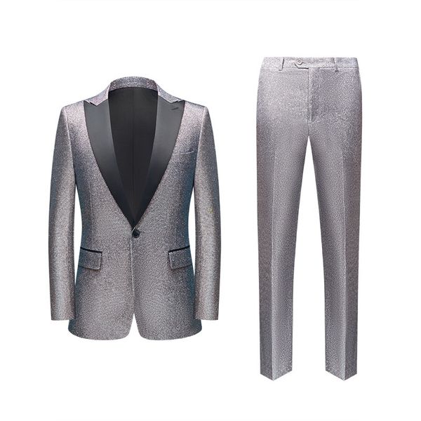 Top quality A4--k1604 Men's Sequin Green Collar Suit for Stage Performances & Hosting Events
