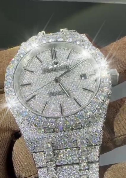 Designer Shiny and luxurious Fashionable whole body Moissanite Watch For MenFashion Hip hop VVS Nical Pass Test Dia Montre Automatic Start shining