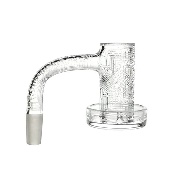 Goodsstore 10mm 14mm Charmer Banger Nail with Fully Weld Beveled Top 3D Lucky Patterns Domeless Smoking Quartz Nails for Water Bong