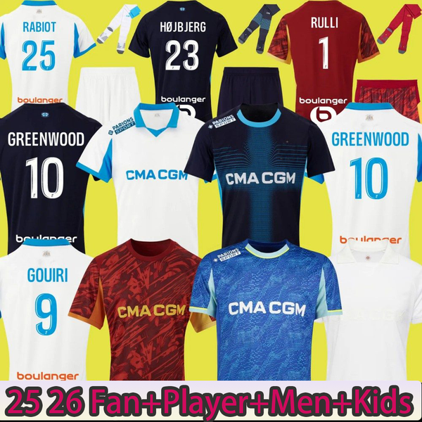 

24 25 26 maillot de foot GREENWOOD 125th Anniversary Soccer jerseys OUNAHI harit 2025 2026 OM man and KIDS football shirt hommes enfants BALERDI RONGIER FANS player, 25/26 away adult player ligue