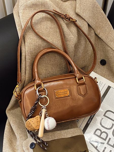 

Designer Free shipping Handheld Bowg for Women Autumn/Winter New Trendy Small Square Versatile Single Cross Shoulder Bag, Brown