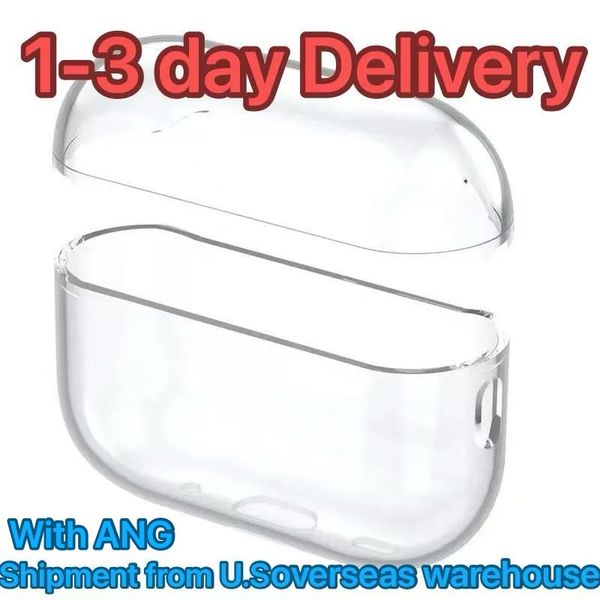 

Pro2s USA Stock Case For Airpods 2 3 4 4s earphones Accessories Transparent Cute Protective Headphone Cover pro 2 3 2nd TPU Shockproof Case Earbuds Cover