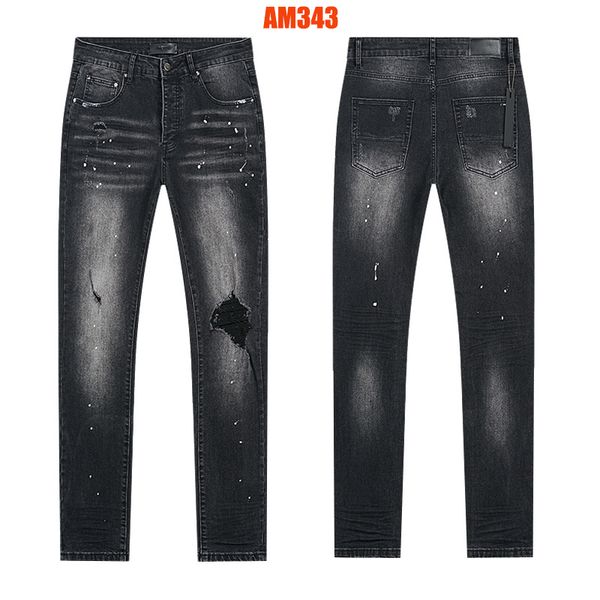 Fashion Men's Jeans Distressed Embroidery Jeans Men's Denim Pants Casual Buttoms