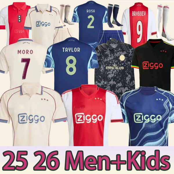 

2025 2026 S-4XL BROBBEY Amsterdam 125th Dolberg Soccer Jerseys Kids Kit 24 25 BERGWIJN Home Away 3rd Fourth Football Shirts AKPOM TAYLOR BERGHUIS, Orange