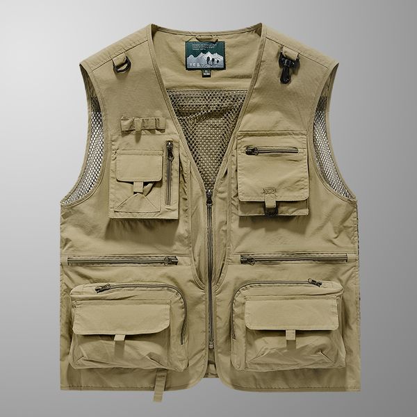 

2025 New Spring, Autumn, and Summer Versatile Items in Stock, Fashionable and Trendy Wearing Vests, Men's Wear, Shopping an, Khaki