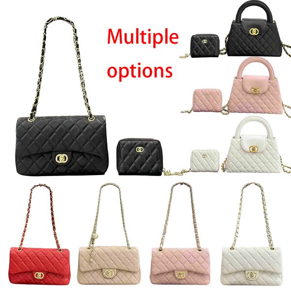

Designer Bag Chain Fashion Bags Luxury Leather Shoulder Bag 2 Pieces Classic Women Vintage Black High-Quality Handbags Crossbody bag, #21