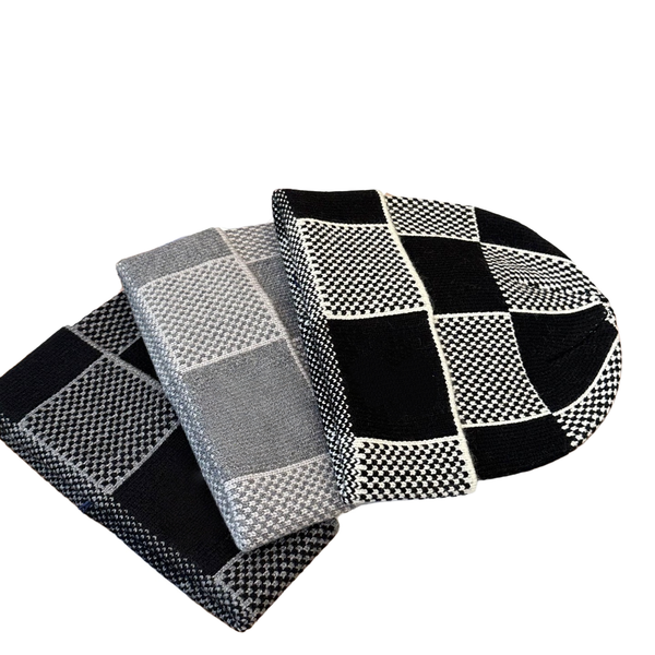checked beanie bonnet designer beanie hat beanies hats new beanie designer hat winter hat beanie luxury mens beanie winter skull cap bobble hat polo beanie grey
