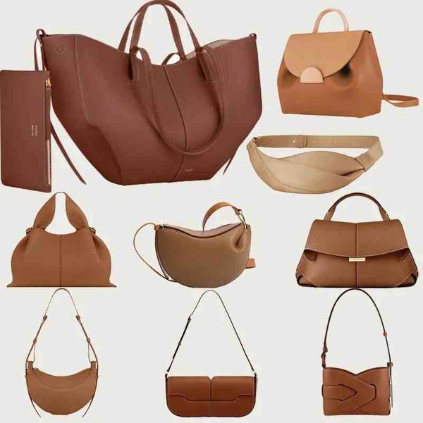

Top quality handbags underarm bags luxury bags shoulder bags designer bags crescent bags smooth leather shoulder bags fashionable women's Tonca bag mini wallets, Nude