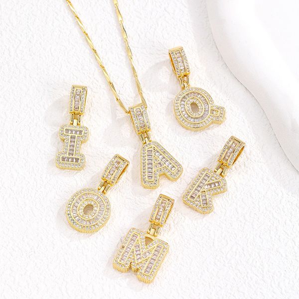 

Luxury Designer Jewelry Dewdrop-Inspired Full Zircon 26 English Letter Necklace: Titanium Zircon-Inlaid Rose Gold-Plated Daisy Letter Set
