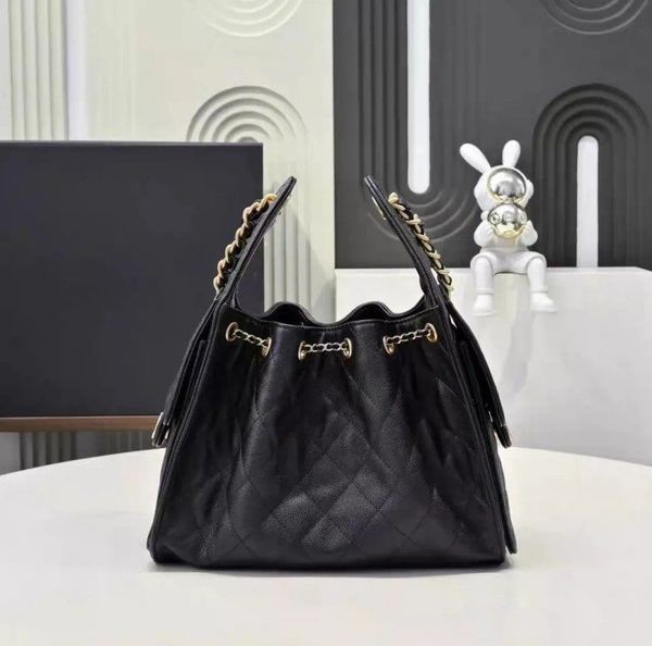 

Designer bag with metal chain shoulder strap large capacity bucket bag diamond checkered bag shoulder bag crossbody bag daily commute bag drawstring bag, #17