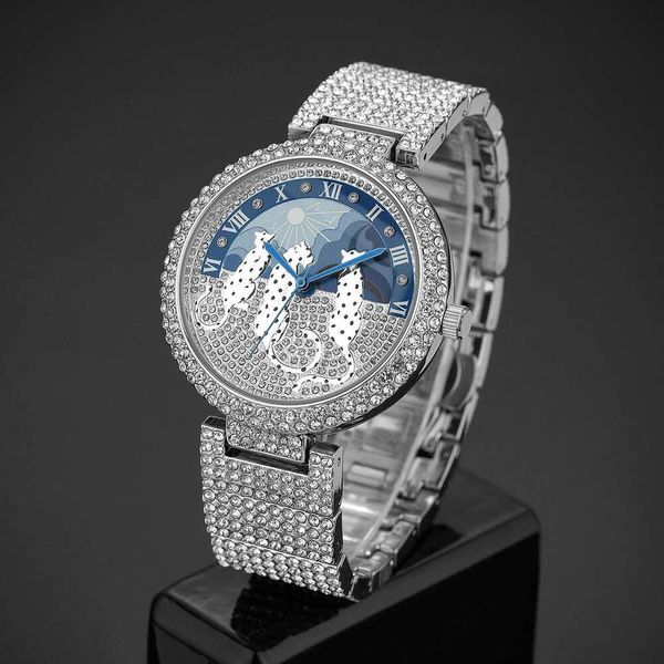 

New High-End Fashionable Men's Designer Watch - Distinctive Leopard Print Moissanite Quartz Timepiece, Round Dial, Crystal Window Strap, Swiss Craftsmanship, Like photo 1