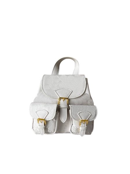 

New designer backpack, elegant and practical travel bag; high-quality brand vintage style shoulder bag., White