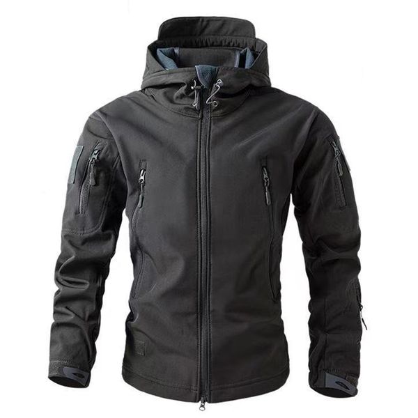 

Men's Winter Autumn Softshell Fleece Jackets Waterproof Outdoor Fishing Hiking Hunting Thermal Camping Cargo Coats Warm M-5XL, Gray