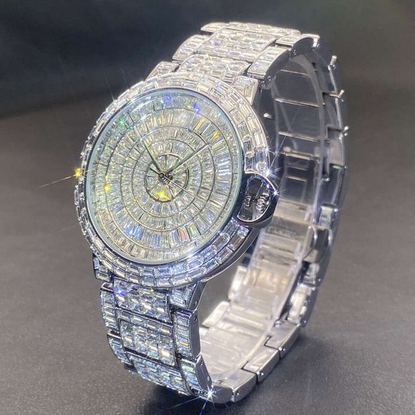 

Premium Custom Men's Designer Watch: Colorful Moissanite Quartz Watch with Round Dial & Crystal Window Strap, Swiss Craftsmanship, Lowest Online Price, Like photo 1