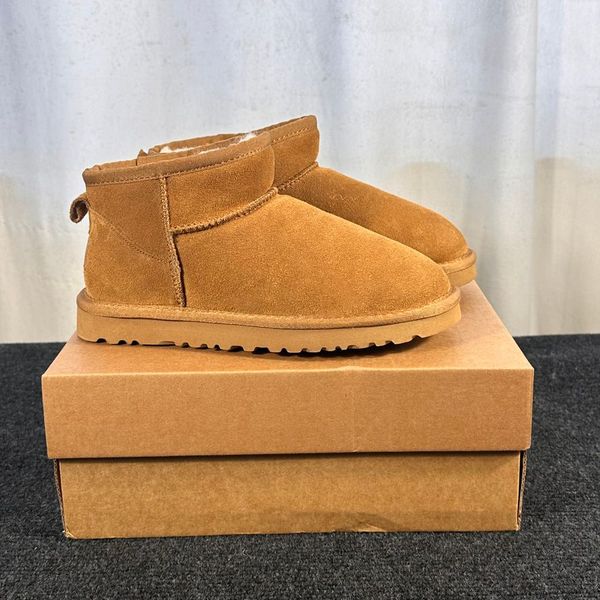 

Designer Tasman cotton slippers women's winter non slip shoes suede wool boots slippers retro mustard seed chestnut husky light brown fur sheepskin classic boots, #16