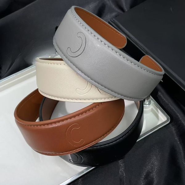 

Women's Headband Hair Accessories with Logo Brand Non-slip Headband Leather Wide-brimmed Headband Simple Headband Retro French Style