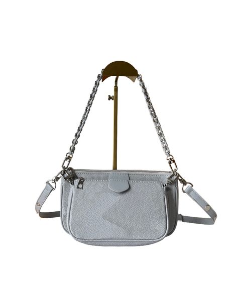 

Women's Luxury Designer Shoulder Bag Compact Classic Style Featuring a Chic Chain Accents, Grey