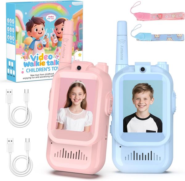 Kids Video Walkie Talkies - Pink & Blue Set, Ideal for Fun Communication and Play M2