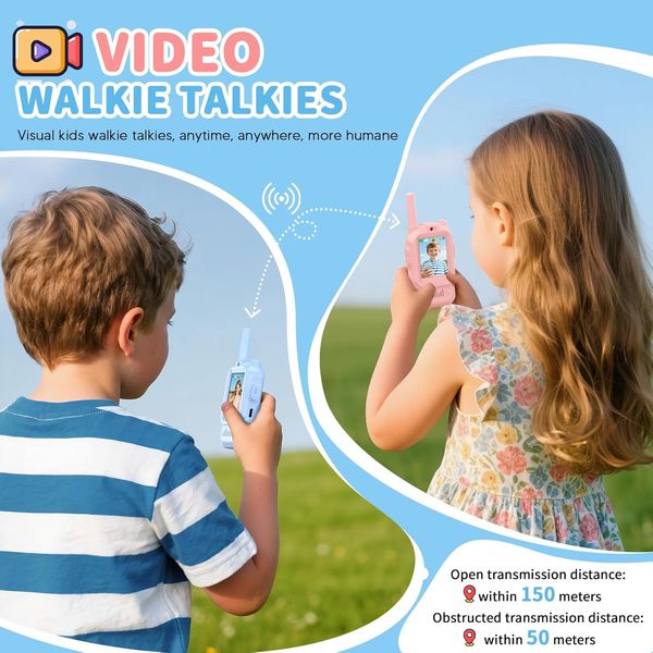 Fun Kid-Friendly Talking Devices Featuring Live Video Chat Capabilities Available in Both Vibrant Pink and Classic Sky Blue Options