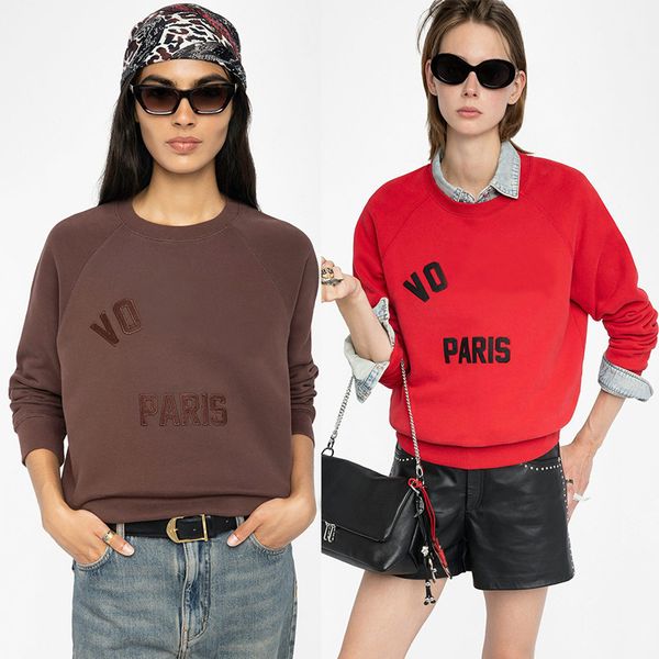 

25 Autumn & Winter New Style Niche Designer Cotton Pullover Hoodie Voltair Women' Crew Neck Hooded Sweatshirt with Letter Felt Applique and Embroidery Raglan Sleeves, Lightgreen