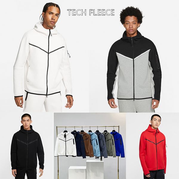 

Tech Jacket Hoodies Mens Designer Sweatshirts Sweatpants Fashion Full Zip-Up Jacket Trousers For Men Women tech fleece Streetwear Sports Suit Size M-2XL, White