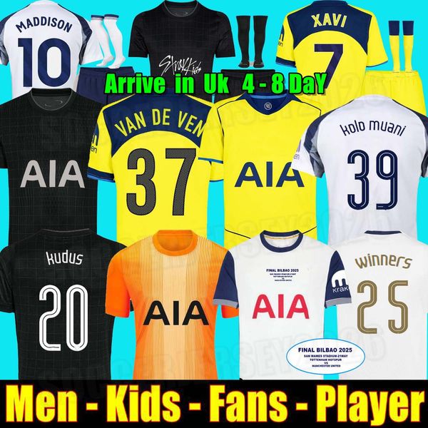 

24 25 26 Soccer Jerseys 2025 2026 Football shirt VAN DE VEN KULUSEVSKI MADDISON VICARIO Johnson GRAY BERGVALL final Winners KUDUS THFC x Stray XAVI SIMONS KOKO MUANI, White