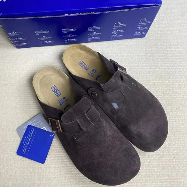 designer shoes Boton Clog 2024 goldentar clog big ize 35-46 Slipper fur lide Men Women Suede Shearling black Taupe nubuck uedue Cork Slide Beach Shoe clog 0a