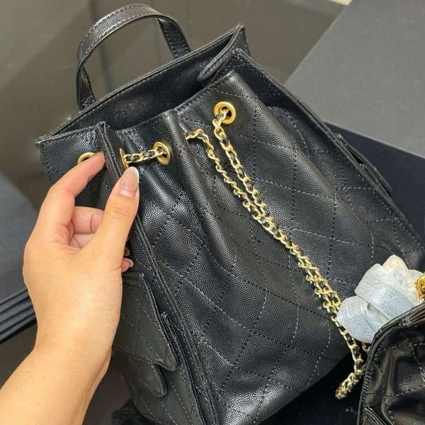 

Top High Quality Designer Bag Luxury Shoulder Bag Oil Wax Leather Diamond Double Shoulder New Fashion Handbag Small School Women S G, Black caviar leather